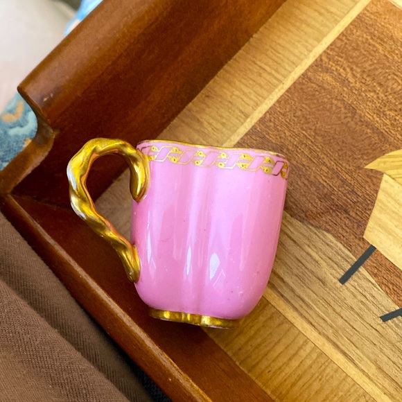 Small ANTIQUE demitasse cup, made in England by Coalport. Beautiful Pink & Gold - Picture 6 of 6